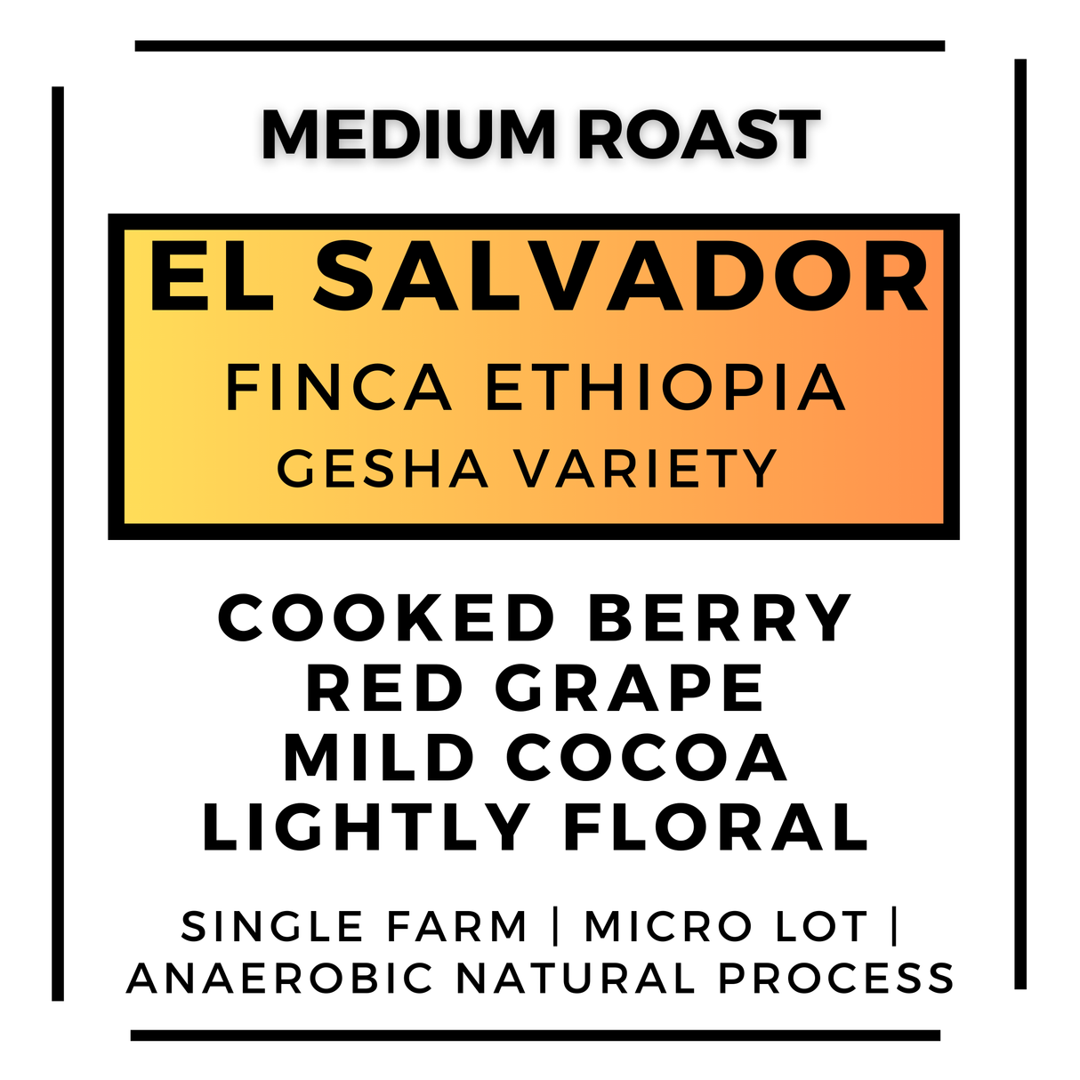 El Salvador - Finca Ethiopia - Honey Process Geisha Roasted Coffee
