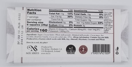 33% Milk Chocolate Ingredients